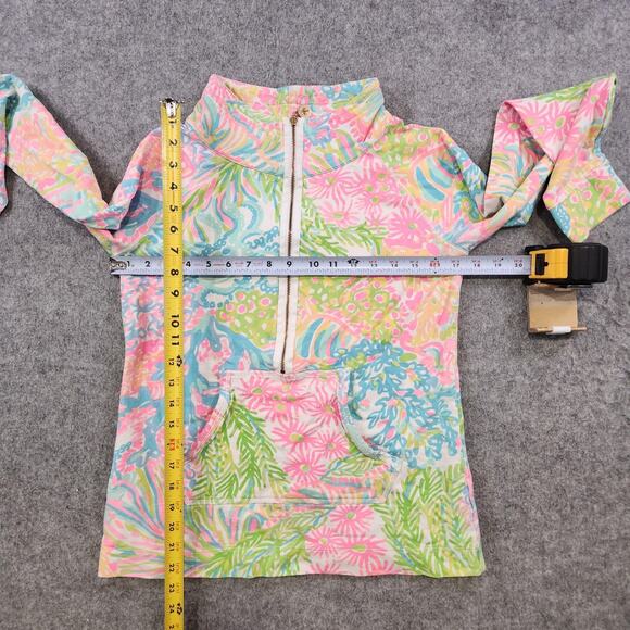 Lilly Pulitzer Skipper Popover Womens Small 1/2 Zip Coral UPF 50+ Sweatshirt - Picture 9 of 15